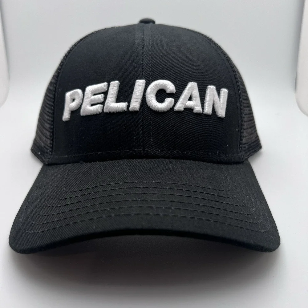PELICAN CASE Logo Trucker Baseball Hat Cap Black SnapBack NEW